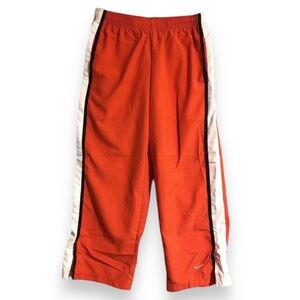 NIKE Orange Track Pants White Stripe Y2K